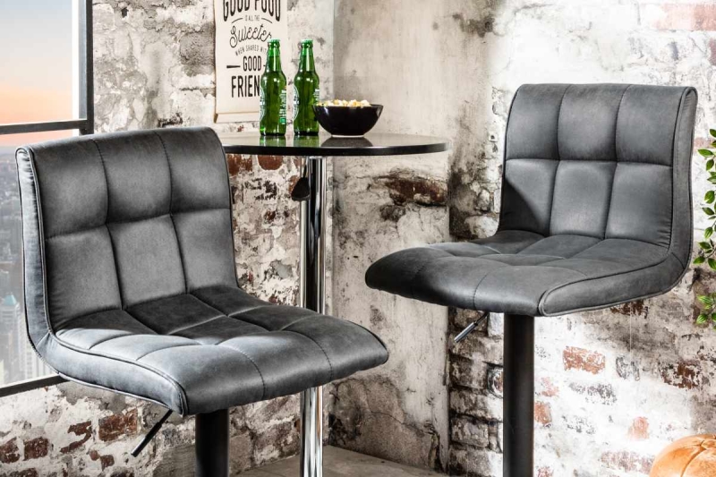 LuxD Dizajnová barová stolička Modern vintage sivá