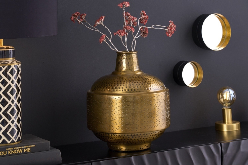 LuxD Dizajnová váza Malia 35 cm antik medená