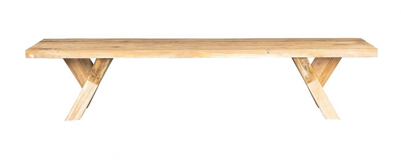DEOKORK Teaková lavica SPIDER RECYCLE 220 × 40 × 48 cm