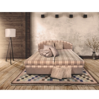 Manželská posteľ, béžová/vzor karo, 180x200, LUCIA obr-11
