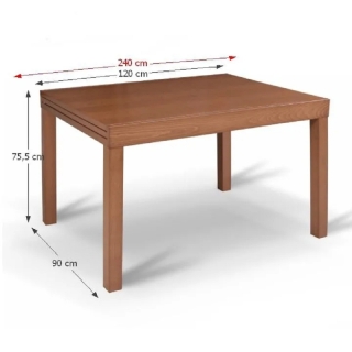 Jedálenský stôl, rozkladací, čerešňa, 120-240x90 cm, FARO obr-8