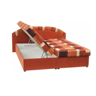 Manželská posteľ, molitanová, oranžová/vzor, KASVO obr-7