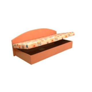 Celočalúnená váľanda so sendvičovým matracom, oranžová/vzor, EDVIN 03 obr-5