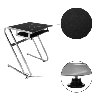 PC stôl, čierna+strieborná, JOFRY obr-5