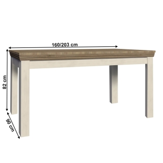 Jedálenský rozkladací stôl, sosna nordická/dub divoký, 160-203x90 cm, ROYAL ST obr-3