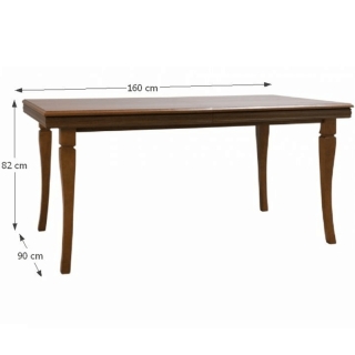 Rozkladací jedálenský stôl, samoa king, 160-203x90x82 cm, KORA ST obr-5