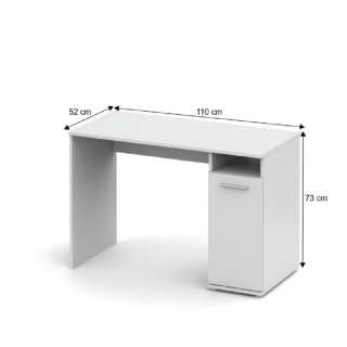 PC stôl, biela,  NOKO-SINGA 21 obr-2