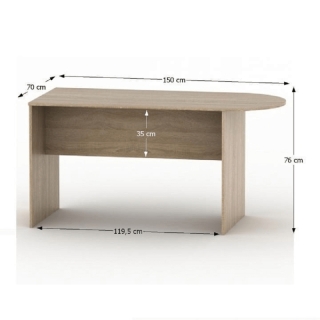 Zasadací stôl s oblúkom 150, dub sonoma, TEMPO ASISTENT NEW 022 obr-3