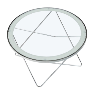 Konferenčný stolík, chróm/číre sklo, LEONEL obr-9