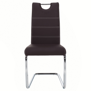 Jedálenská stolička, hnedá/svetlé šitie, ABIRA NEW obr-1