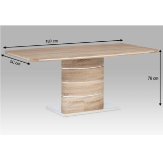 Jedálenský stôl, MDF, dub sonoma, 180x90 cm, AMAR obr-2