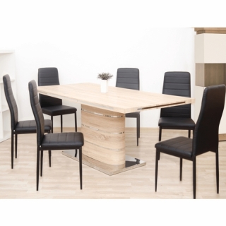 Jedálenský stôl, MDF, dub sonoma, 180x90 cm, AMAR obr-3