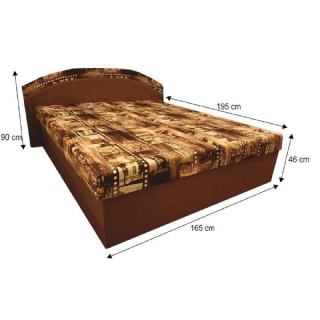 Manželská posteľ, s molitánovými matracmi, hnedá/vzor, PETRA obr-2