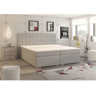 Boxspringová posteľ, 160x200, sivá, NAPOLI KOMFORT obr-3
