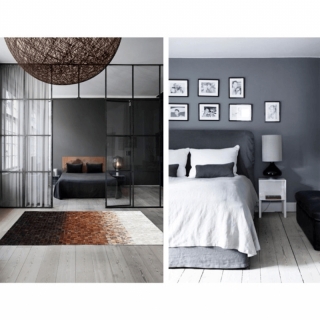 Luxusný kožený koberec, biela/hnedá/čierna, patchwork, 140x200, KOŽA TYP 7 obr-2