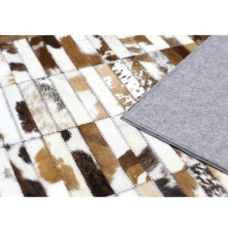 Luxusný kožený koberec, čierna/hnedá/biela, patchwork, 201x300, KOŽA TYP 4 obr-3