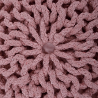Pletený taburet, púdrová ružová bavlna, GOBI TYP 1 obr-4