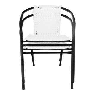 Záhradná stolička, biela/čierna, BERGOLA obr-2