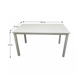 Jedálenský stôl, biela, 110x70 cm, ASTRO NEW obr-1