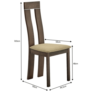 Drevená stolička, buk merlot/Magnolia hnedá látka, DESI obr-1