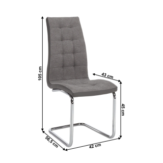 Jedálenská stolička, svetlosivá/sivá/chróm, SALOMA NEW obr-4