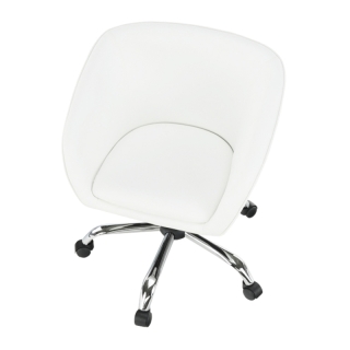 Kancelárske kreslo, biela ekokoža/kov, LENER obr-2