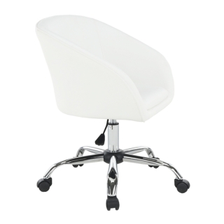 Kancelárske kreslo, biela ekokoža/kov, LENER obr-4