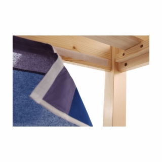 Posteľ s PC stolom, borovicové drevo/modrá, 90x200, ALZENA obr-2