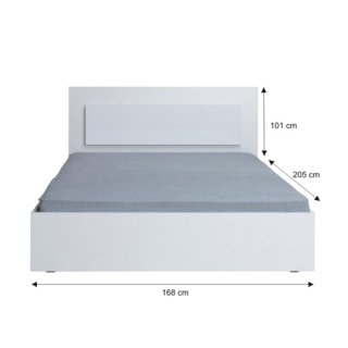 Spálňový komplet (skriňa+posteľ 160x200+2x nočný stolík), biela/vysoký biely lesk HG, ASIENA obr-1