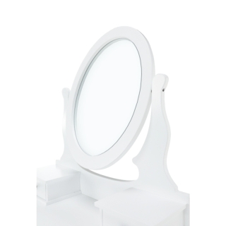 Toaletný stolík s taburetom, biela/strieborná, LINET NEW obr-4