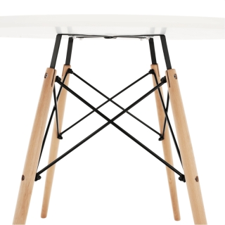 Jedálenský stôl, biela/buk, priemer 90 cm, GAMIN NEW 90 obr-2
