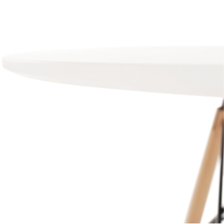 Jedálenský stôl, biela/buk, priemer 90 cm, GAMIN NEW 90 obr-3