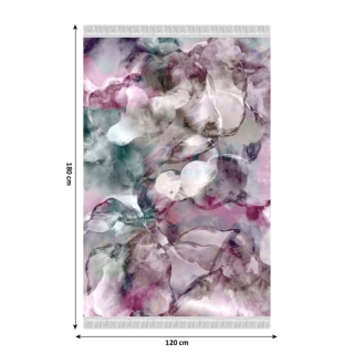 Koberec, ružová/zelená/krémová/vzor, 120x180, DELILA obr-1