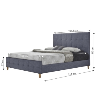 Manželská posteľ, sivá, 160x200, BALDER NEW obr-2