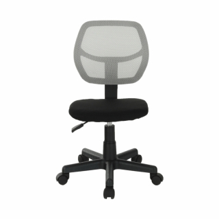 Otočná stolička, sivá/čierna, MESH obr-1