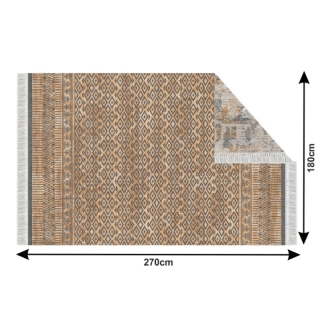 Obojstranný koberec, vzor/hnedá, 180x270, MADALA obr-3