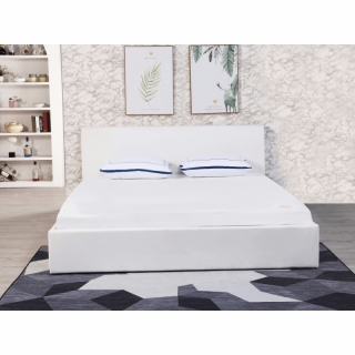 Manželská posteľ s úložným priestorom, biela, 180x200, KERALA obr-1