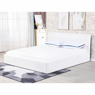 Manželská posteľ s úložným priestorom, biela, 180x200, KERALA obr-4