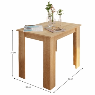 Jedálenský stôl, dub sonoma, 86x60 cm, TARINIO obr-2