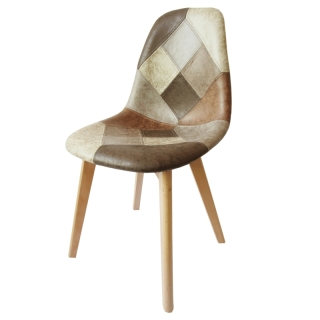 Jedálenská stolička, patchwork/buk, SALEVA obr-1