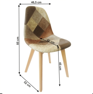 Jedálenská stolička, patchwork/buk, SALEVA obr-3