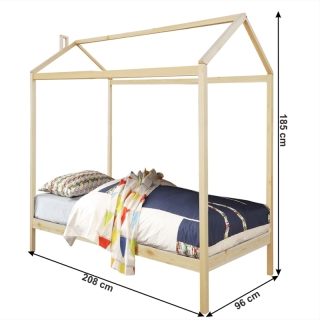 Montessori posteľ, borovicové drevo, prírodná, ATIMAD obr-2