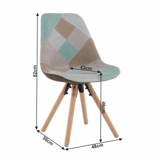 Jedálenská stolička, patchwork mentol/hnedá, GLORIA obr-1