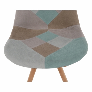 Jedálenská stolička, patchwork mentol/hnedá, GLORIA obr-4
