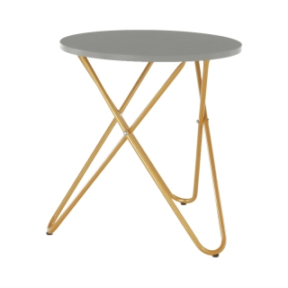Príručný stolík, sivá/zlatý náter, RONDEL obr-2
