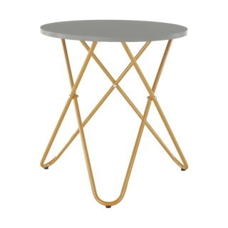 Príručný stolík, sivá/zlatý náter, RONDEL obr-3