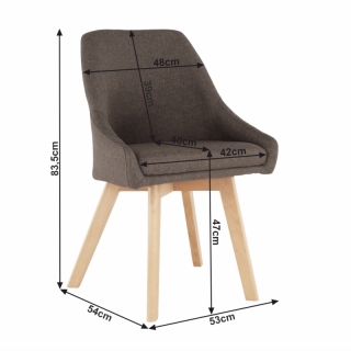 Jedálenská stolička, hnedá látka/buk, TEZA obr-3