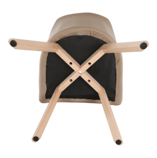 Jedálenská stolička, béžová ekokoža/buk, TEZA obr-3