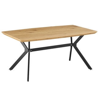 Jedálenský stôl, dub/čierna, 160x90 cm, MEDITER obr-1