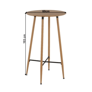 Barový stôl, dub, priemer 60 cm, IMAM obr-1